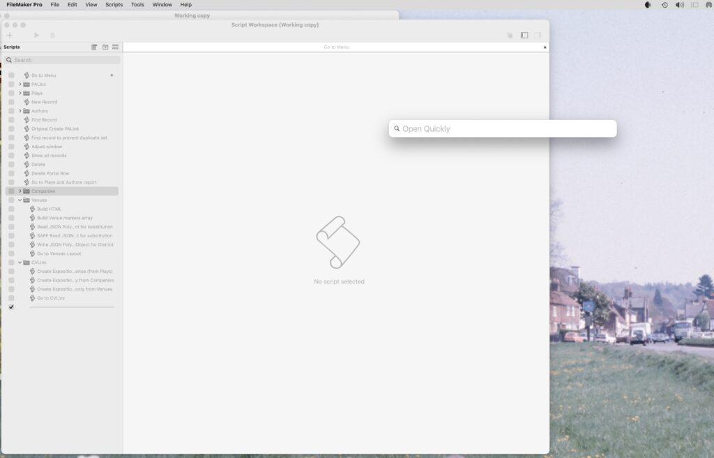 FileMaker Pro 2024's Open Quickly feature